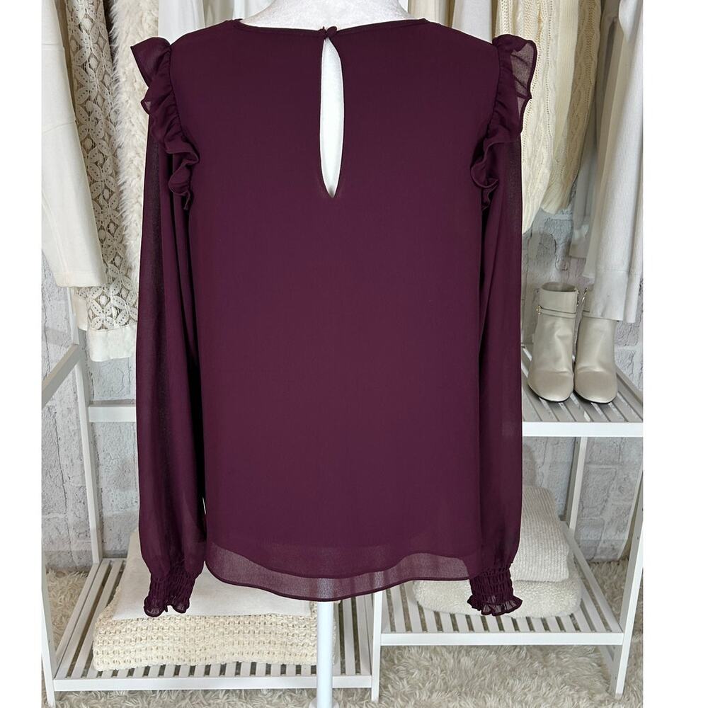 Alison Joy Women's Size M Purple Lightweight Blouse Baby Doll Blouse #0376 - Picture 4 of 10